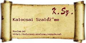 Kalocsai Szalóme névjegykártya
